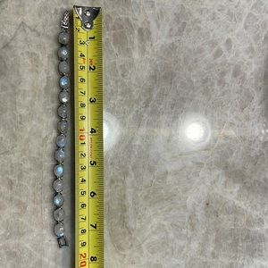 Beautiful 7.5 inch .925 silver moonstone tennis bracelet.
